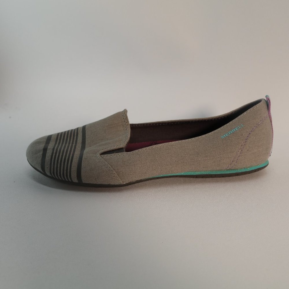 Merrell Getaway Alanah Womens 7 Ballet Flats Shoe Casual Gray Canvas Slip On